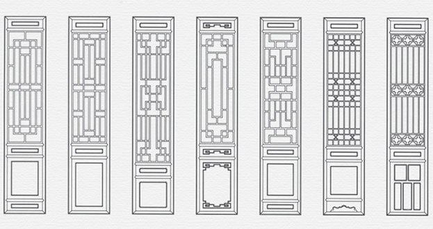 大同常用中式仿古花窗图案隔断设计图